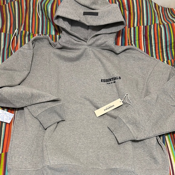 Essentials | Shirts | Fear Of God Essentials Dark Oatmeal Hoodie Size ...